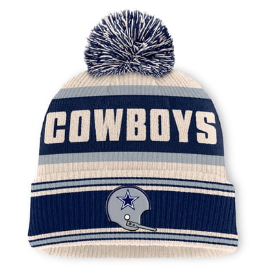 Dallas Cowboys Fanatics Heritage Parcel Cuffed Knit Hat with Pom - Royal